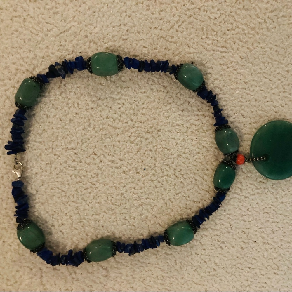 Blue and green stone necklace